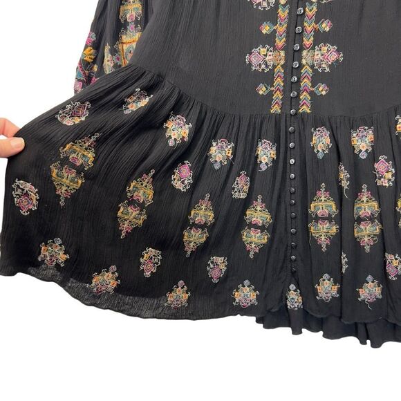 Free People | Arianna Embroidered Tunic in Black - Size small - Picture 7 of 16